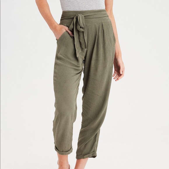 olive green tapered pants